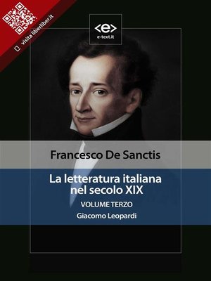 cover image of La letteratura italiana nel secolo XIX. Volume terzo. Giacomo Leopardi